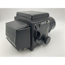 Mamiya RZ67 professional camera body, serial no 120282, with 'Mamiya-Sekor Z f=50mm 1:4.5 W' lens, serial no 18057 and RZ67 AE Prism Finder serial no 106809
