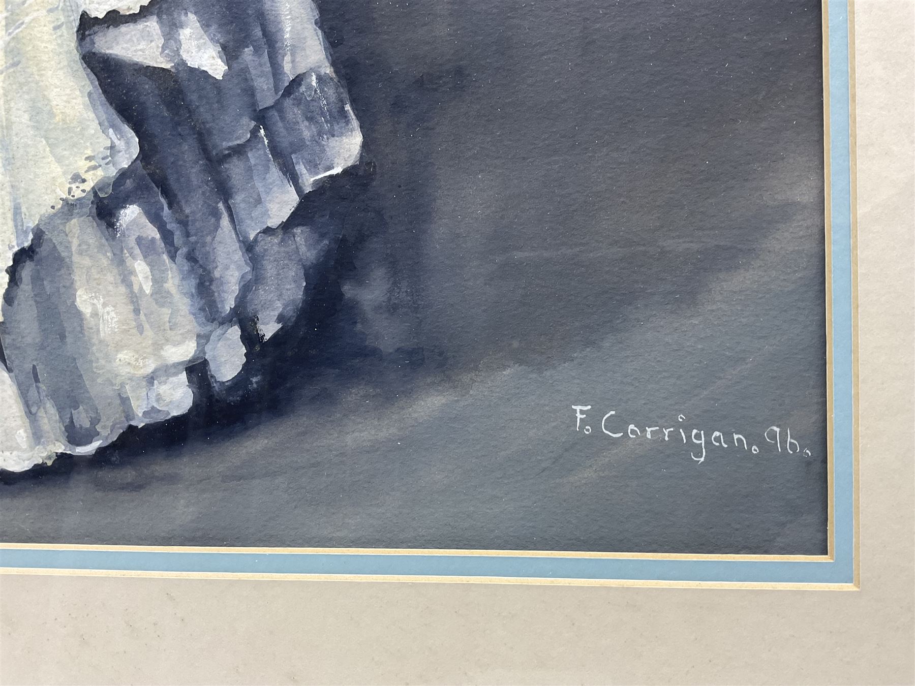 Fred Corrigan (Bridlington 20th century): Fashionable Lady, gouache signed and dated ‘96, 73cm x 49cm