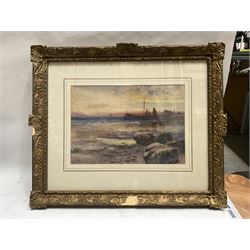 William Gilbert Foster (Staithes Group 1855-1906): Bringing in the Days Catch, watercolour signed 26cm x 38cm 