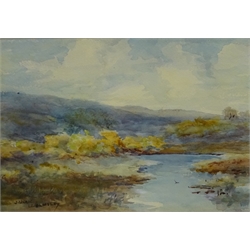  James Ulric Walmsley (British 1860-1954): On the Yorkshire Moors, watercolour signed 18cm x 26cm   DDS - Artist's resale rights may apply to this lot     