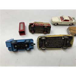 Dinky/Corgi - twenty-nine unboxed and playworn die-cast models including Mobilgas Tanker, two BEV Trucks, Aveling-Barford steam roller, Coventry Climax fork-lift, Hudson Hornet, Vanguard, Post Office Telephones Van, Royal Mail Van etc