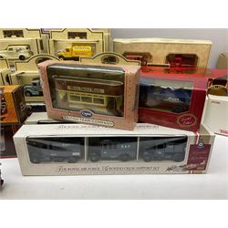 Various makers - forty-five modern die-cast models by Matchbox MOY, Days Gone, Lledo, Corgi etc including single models and sets, 1977 Silver Jubilee State Landau, commercial and promotional vehicles, passenger coach and horses, RAF etc; all boxed (45)