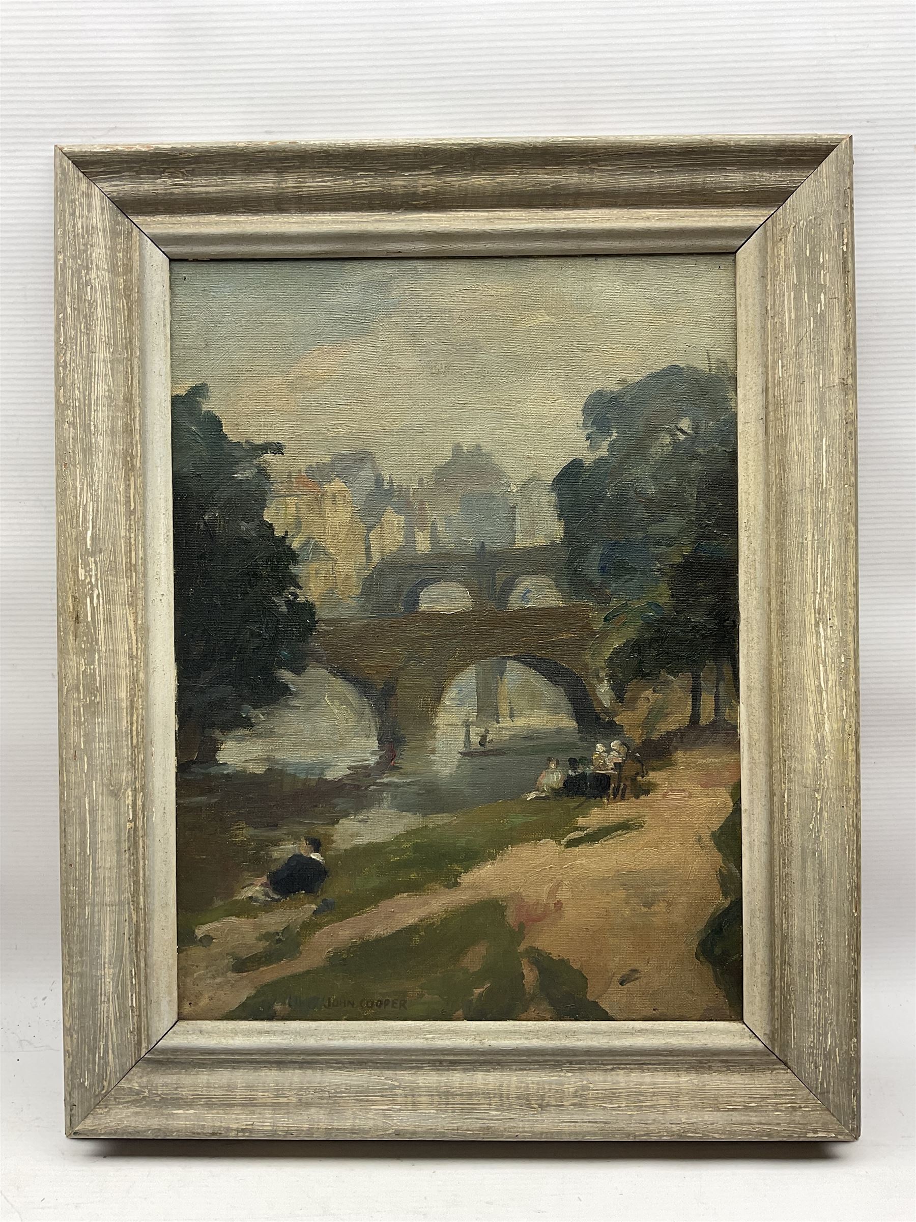 John Albert Cooper (British 1894-1943): 'Knaresborough', oil on canvas signed, later inscriptions verso 39cm x 29cm 
Provenance: exh. 'New Paintings by the East London Group', The Lefevre Galleries, London December 1932 No.110
