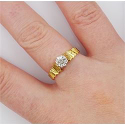 18ct gold illusion set single stone diamond ring, hallmarked
