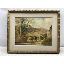 Gordon Clifford Barlow (British 1913-2005): 'Kettlewell - Yorkshire Dales', oil on board signed, titled on artist's studio label verso 37cm x 50cm 
Notes: Barlow was the protégé of Herbert Royle (1870-1958)