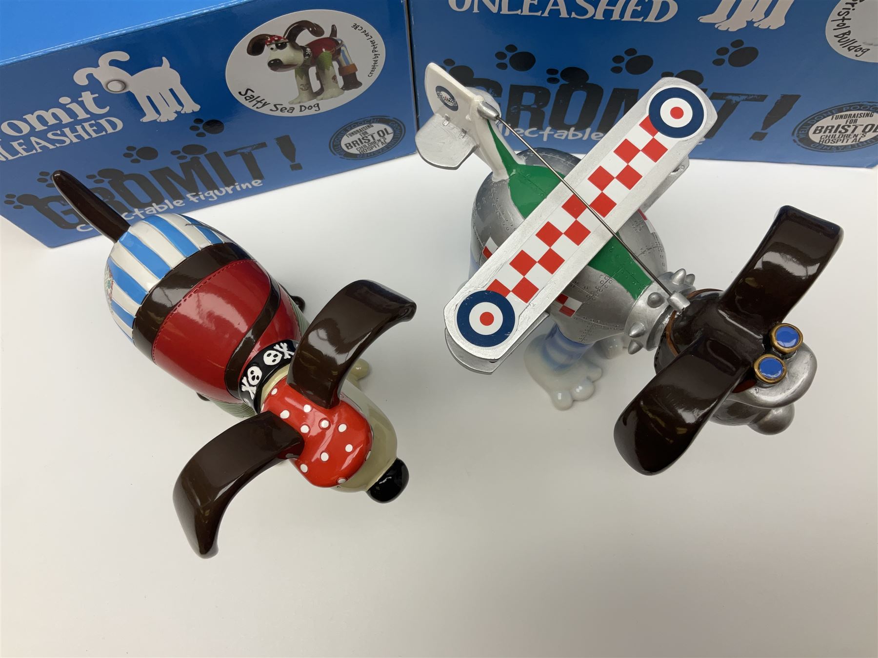 Wallace & Gromit - Gromit Unleashed: two Aardman Animations The Grand Appeal 'Gromit Unleashed' figures comprising Salty Sea Dog and Bristol Bulldog, both with boxes