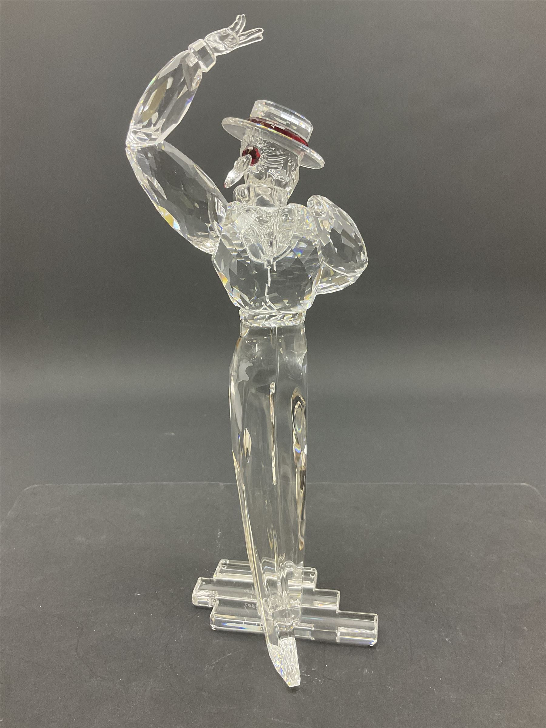 Three Swarovski figures, comprising flamenco dancer, female dancer with certificate and ballerina, tallest H21cm  