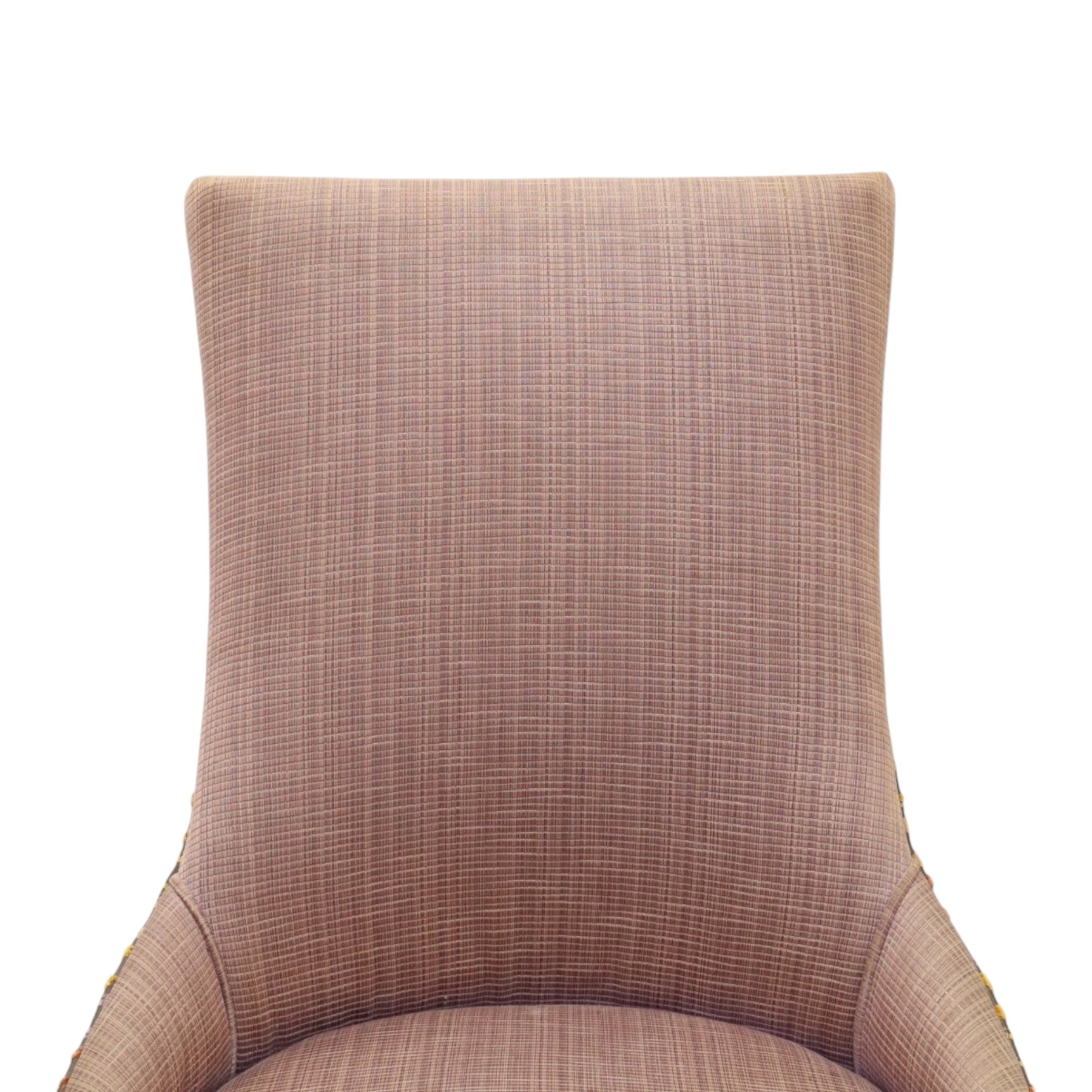 Barker & Stonehouse - set of four upholstered dining chairs, brown upholstery and multi-coloured geometric design, raised on tapering legs