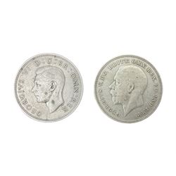 King George V 1935 crown coin and King George VI 1937 crown coin (2)