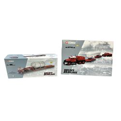 Two Corgi Heavy Haulage limited edition die-cast sets - 31013 A.L.E. Scammell Contractor x 2, Nicolas Trailers and Slug Catcher Load No.3383/5000 with paperwork; and CC12604 Scammell Crusader, King Trailer and Vessel load No.2474/4000 with paperwork; both boxed with factory packaging to contents (2)