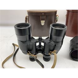 Carl Zeiss Jena Jenautic 7 x 50 binoculars, serial no. 4832985, together with a further Ross London 12 x 40 pair, both with cases