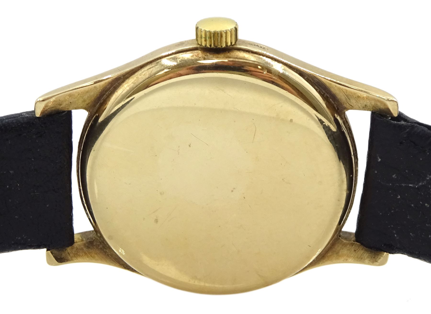 Rolex Precision gentleman's 9ct gold manual wind wristwatch, Ref. 12325, silvered dial with Arabic numerals and subsidiary seconds dial, back case No. 183510, case by Dennison hallmarked Birmingham 1948