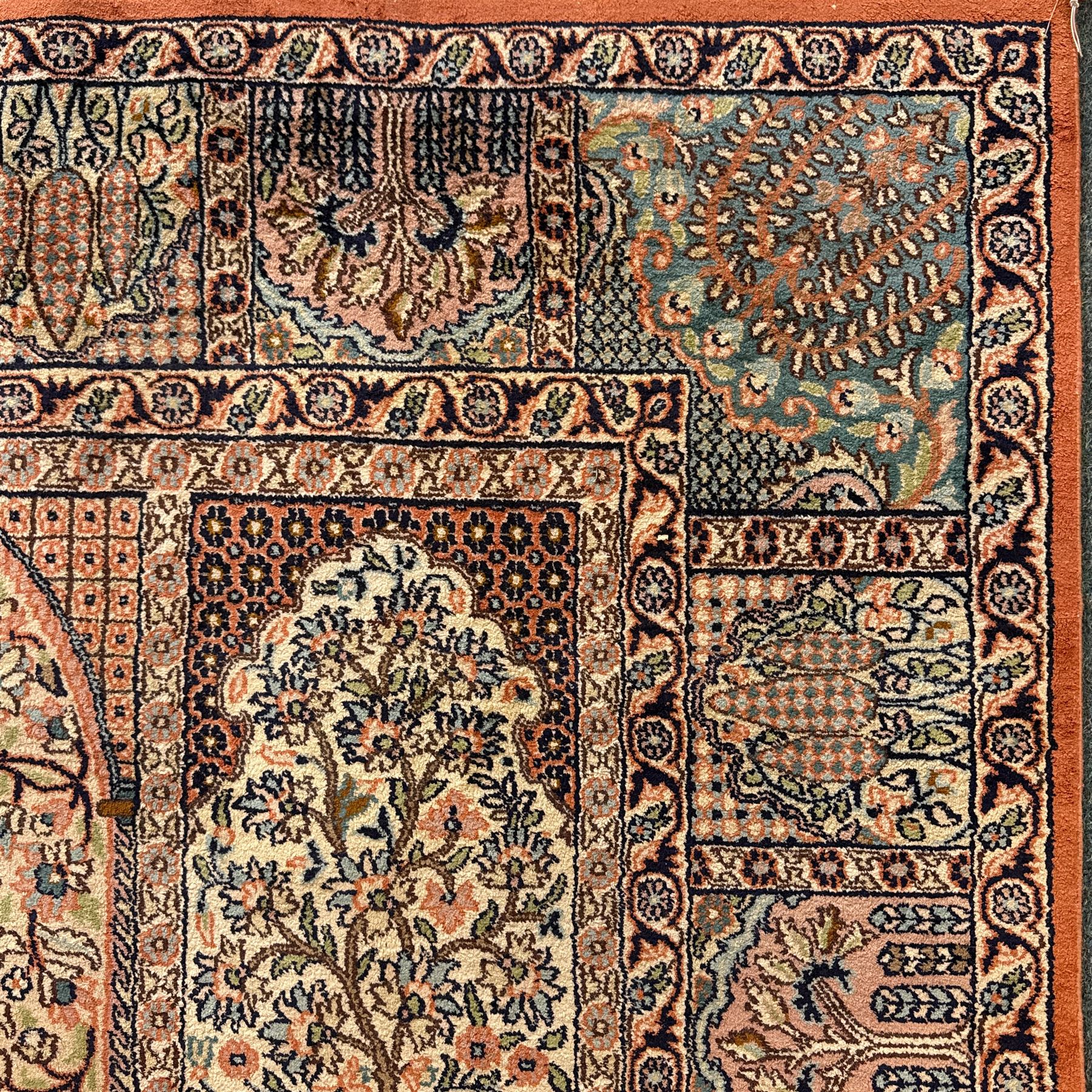 Persian Qom silk garden panel rug or 