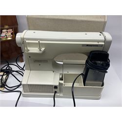 Husqvarna combina II sewing machine in case, with instruction manual and sewing box