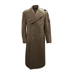 Army long wool jacket, with US Army WWII 82nd Airborne division patch, stamped inside 36R