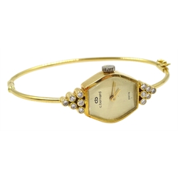 C.Bernard Paris ladies 18ct gold diamond bangle wristwatch, manual wind