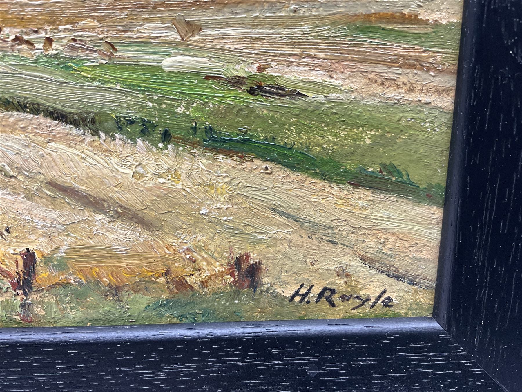 Herbert F Royle (British 1870-1958): Scottish Upland Fields, oil on board signed 30cm x 40cm