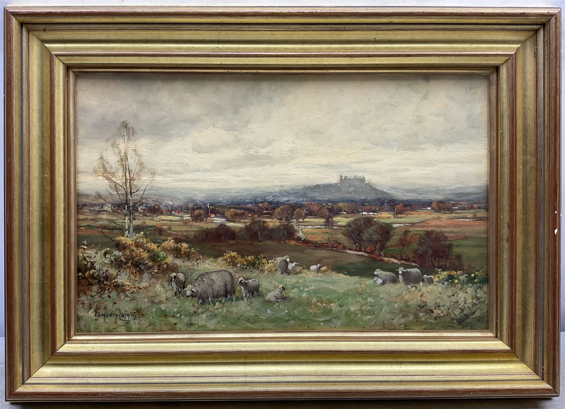 Tomson Laing (Scottish fl.1890-1904): Stirling Castle, oil on artist's board signed 25cm x 39cm
Provenance: with Calton Gallery, Roal Terrace, Edinburgh Spring Exhibition 1994, label verso