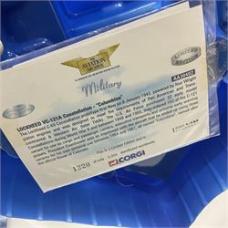 Corgi - Aviation Archive, eight models comprising three ‘Military’ and five ‘Berlin Airlift’ 1:144 scale models, to include limited editions AA31502 Bristol Britannia 312F ‘XX-367’ ‘Team Spirit’ A&AEE Boscombe Down no.686/2500; 48104 Boeing C-97A Stratofreighter Military Air Transport Services no.2815/4000; 47205 Avro York - RAF; 47403 Avro Lancastrian; all boxed (8)