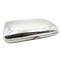 Late Victorian silver cigar case, of plain rounded rectangular form,  with gilt interior, hallmarked William Neale, Chester 1896, H12cm, approximate weight 3.93 ozt (122.4 grams)