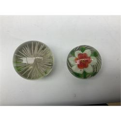 Group of paperweights, to include a large Millefiori example, others with internal flower decoration, etc (7)