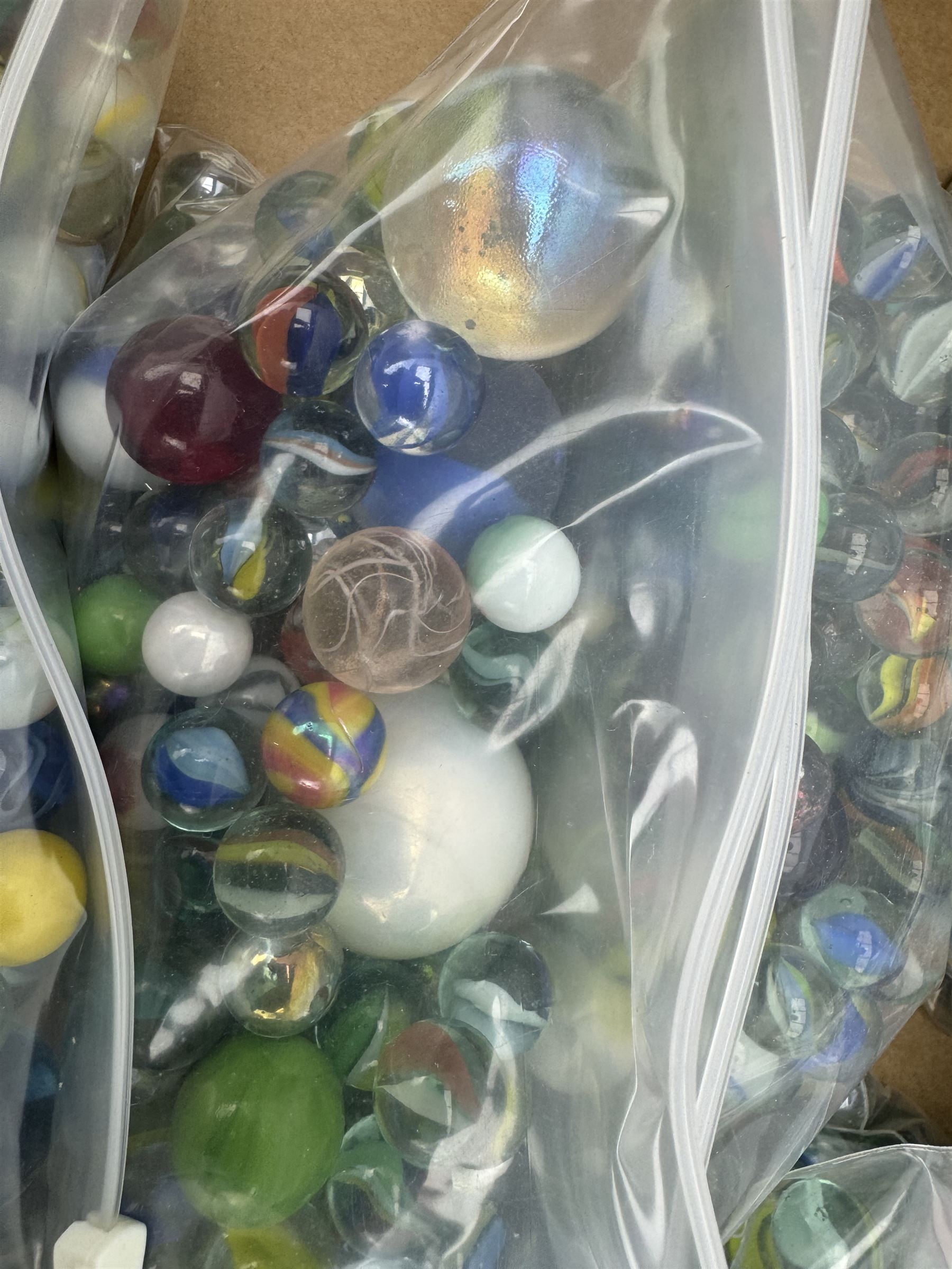 Large quantity of vintage glass marbles, in one box