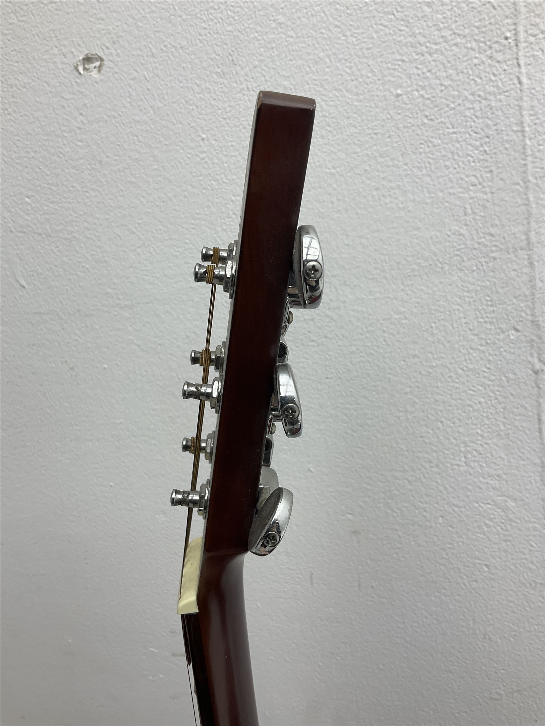 Rally five-string banjo with mahogany solid back L101cm in soft carrying case; and Brunswick Model BF200 acoustic guitar L103cm; with small quantity of instructional DVDs and booklets