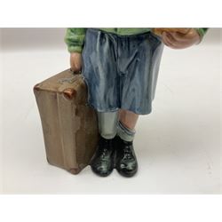 Royal Doulton The Boy Evacuee figure, modelled by Adrian Hughes, HN3202, limited edition no 3107/9500, 21cm