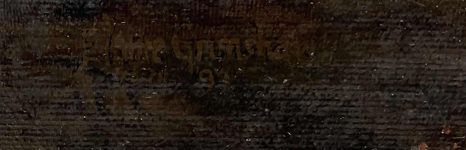 Elaine Katherine Grimshaw (British 1877-1972): Still Life of a Chinese Jar Pipe Book and Spectacles, oil on canvas signed and dated '97, 25cm x 45cm
Notes: Elaine daughter of John Atkinson Grimshaw married E. Ragland Phillips at the age of twenty in 1897. Elaine studied at Balliol College Oxford and whilst there she attended the Ruskin School of Art Oxford. After her marriage, she signed her work, Elaine K Phillips or Elaine Phillips or E Ragland Phillips