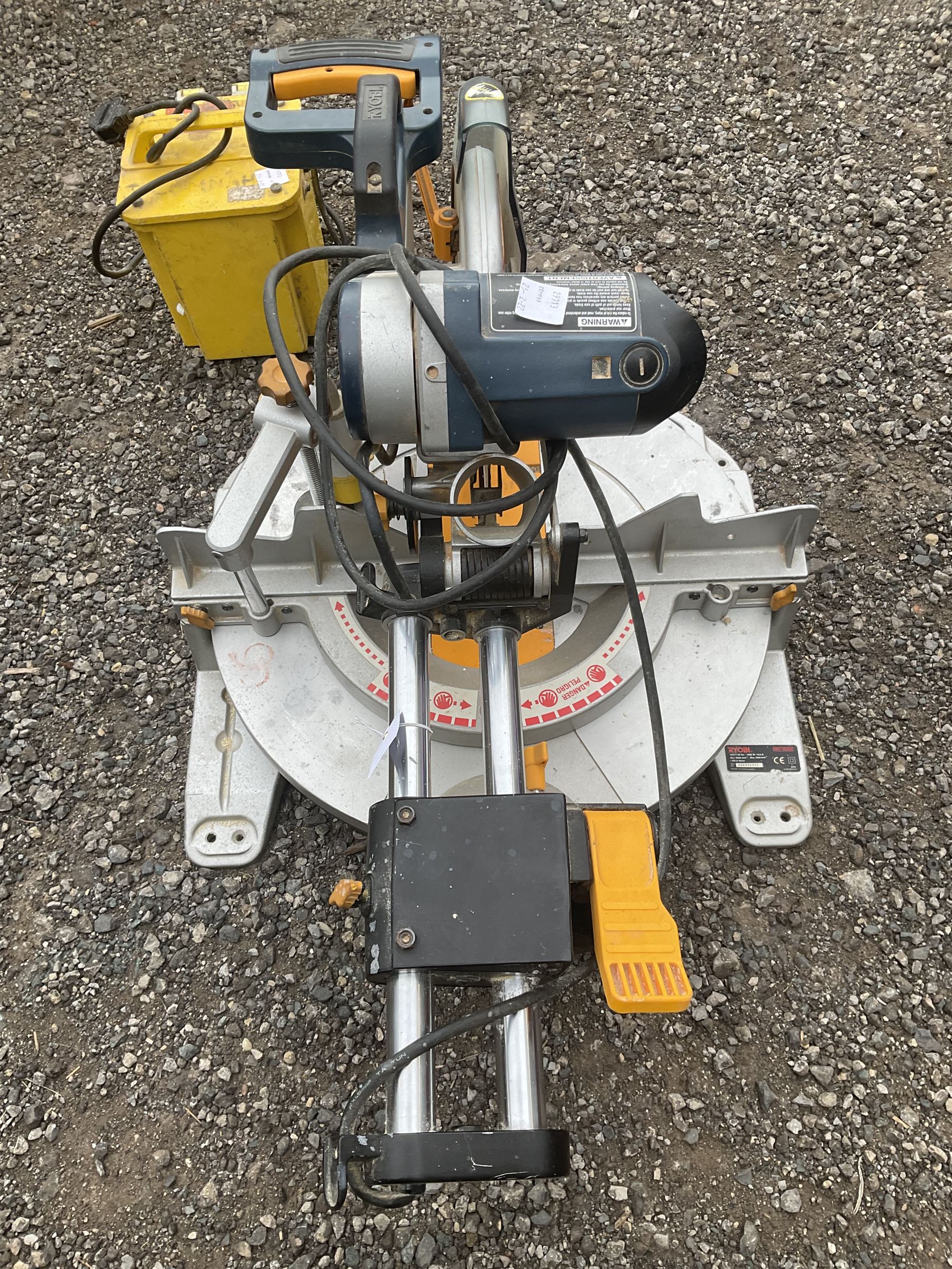 Ryobi 110V chop saw with transformer - THIS LOT IS TO BE COLLECTED BY APPOINTMENT FROM DUGGLEBY STORAGE, GREAT HILL, EASTFIELD, SCARBOROUGH, YO11 3TX
