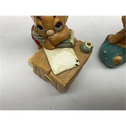 Extensive collection of Pendelfin rabbits and stands, to include Betsy Barge, Fruit Shop, Uncle Soames, Event Piece etc, many with original boxes 