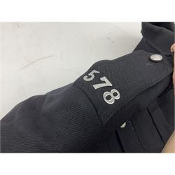 Hull City Police - vintage tunic with matching cape, collar no.H460; another tunic with WW2 medal ribbon bar; early sergeant's tunic; and later sergeant's tunic (5)