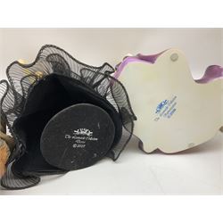 Three Legend Products plaster head wall plaques, comprising The Tinker, Jock and The Bosun, together with two The Leonardo Collection figures Sophistication and Desire, tallest H35cm, Quantity of animal figures and figure groups, to include ceramic and composite examples of dolphins, birds, Shire horses etc, in two boxes