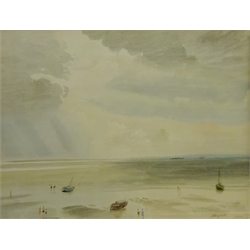  Seaside View at Low Tide, watercolour signed Rowland Vivian Pitchforth (British 1895-1982) 46cm x 60cm    