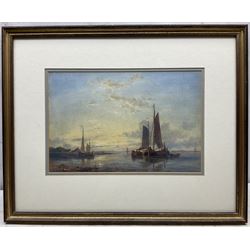Mary M Perrin (British 1852-1930): Sailing Barges at Sunset, watercolour unsigned 23cm x 35cm
Notes: Perrin exhibited numerous works with The Irish Amateur Drawing Society and The Watercolour Society of Ireland