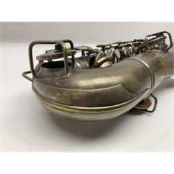 Early 20th century Elkhart Pan American C-Melody saxophone, Patd. Sept.14 1915, no.1153489, serial no.P27678; in fitted hard carrying case with crook