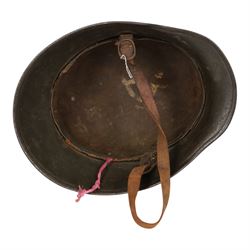 German M16 army helmet, B painted inside, missing liner, with chinstrap