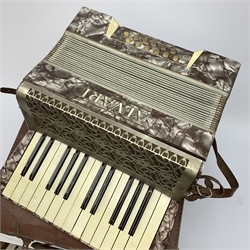 A cased Alvari piano accordion. 