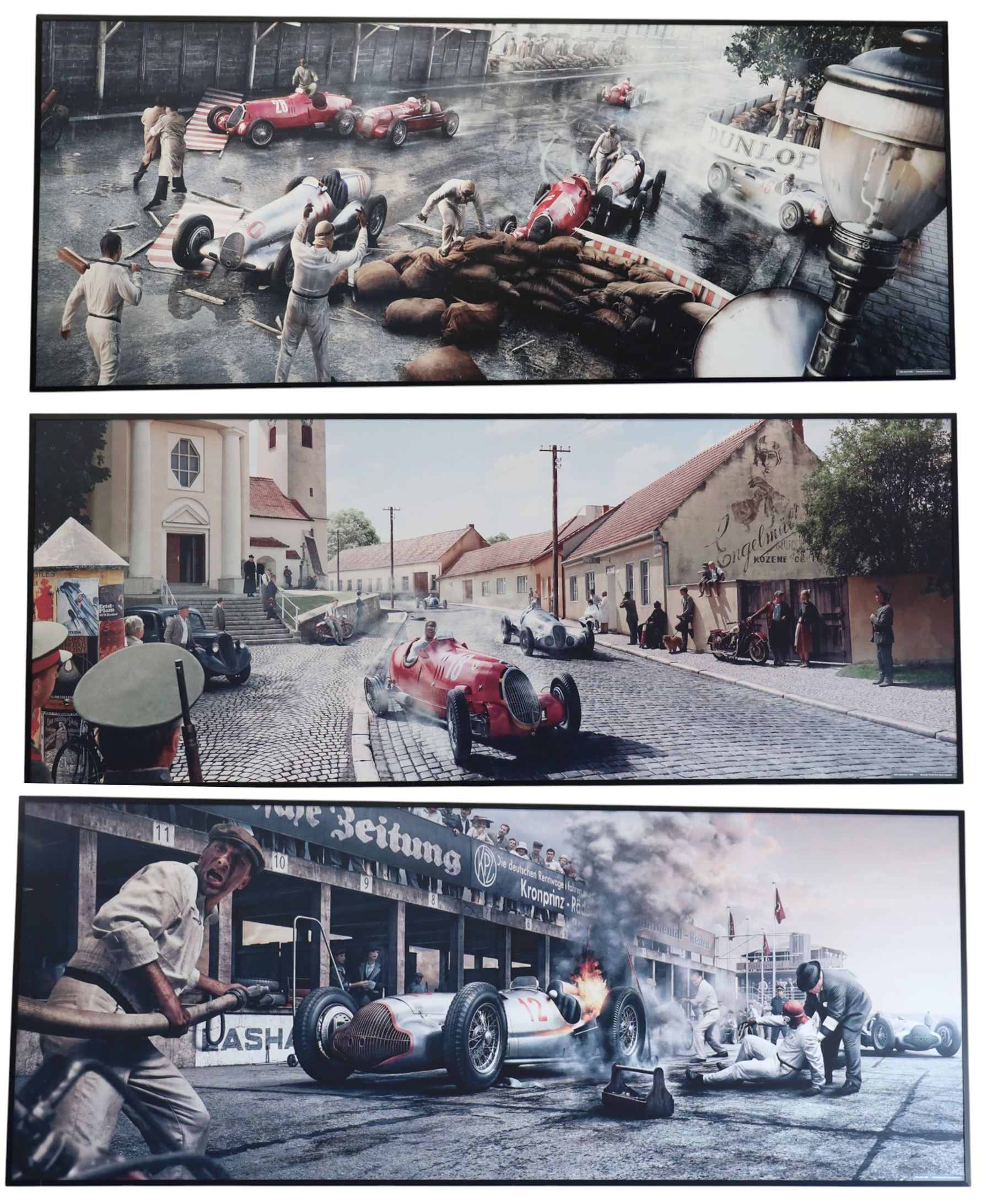Three large prints on foamex board after Jan Rambousek and Peter Milerski