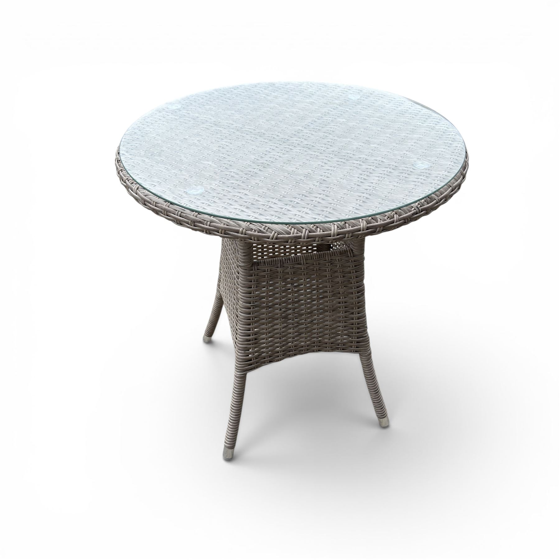 LG Outdoor - rattan bistro set, comprising two armchairs and table with tempered glass top