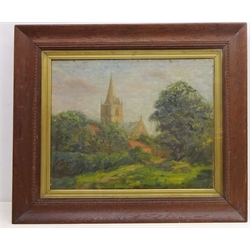  Hickleton Church, near Doncaster, 20th century oil on canvas unsigned 39cm x 50cm  