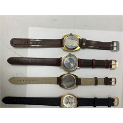 Five automatic wristwatches including Technos Everite Goldshield, Sekonda, Royle and Swiss Emperor and three manual wind wristwatches including Rotary, Avia and Excalibur (8)