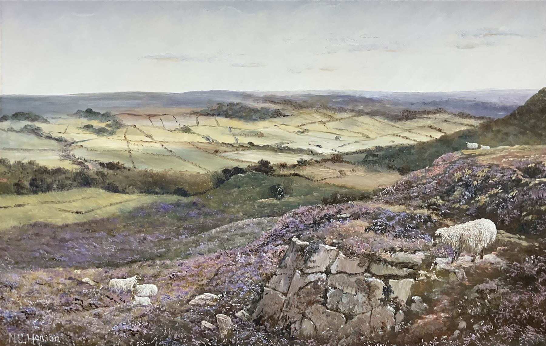 N C Hanson (British 20th century): 'Hob Crag Rosendale' and 'In Mulgrave Woods Sandsend', two oils on canvas signed max 33cm x 47cm (2)
