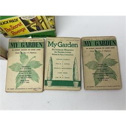 Collection of children's books, annuals and similar, including Enid Blyton; Bible Stories, full set of fourteen, Macmillan and Co 1955, Anthony Buckeridge; Rex Milligan Reporting, first edition Lutterworth Press 1961 and Rex Milligan Raises the Roof, second impression Lutterworth Press, 1956, apt. W.E Johns; Kings of Space, Biggles Follows on, Biggles Learns to Fly, Comrades in Arms, thee copies of My Garden an Intimate Magazine for Garden Lovers etc (29)