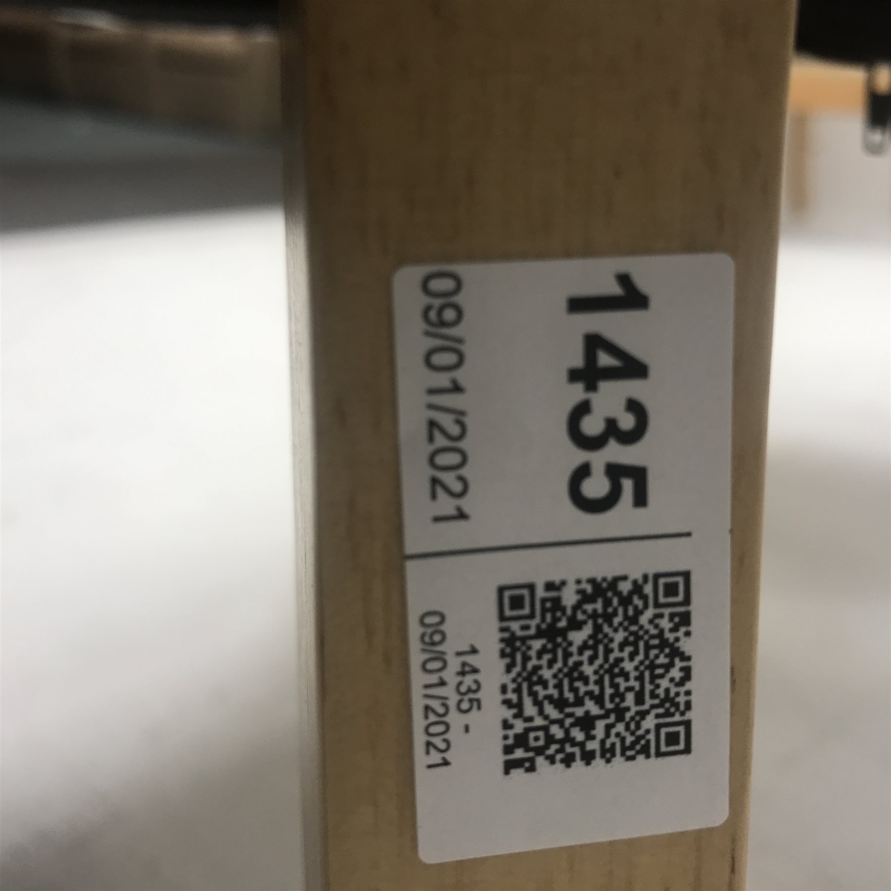 Beevers beech framed high seat armchair, upholstered in a seep buttoned beige fabric, W68cm