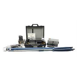 Cased Rollei projector together with a palar projector screen, autofocus slide projector and cenei scoper 360 