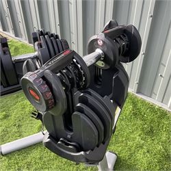 Body Power Bowflex - adjustable dumbbells on stand 4kg - 41kg - THIS LOT IS TO BE COLLECTED BY APPOINTMENT FROM DUGGLEBY STORAGE, GREAT HILL, EASTFIELD, SCARBOROUGH, YO11 3TX