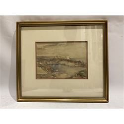 Armstrong (British 19th Century): Harbour Scene, watercolour unsigned, inscribed beneath mount verso 18cm x 25cm 