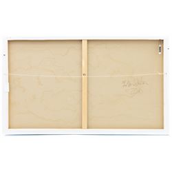 Fintan Whelan (Irish 1967-): 'Ocean Sky', mixed media on canvas unsigned, with certificate of authenticity, 90cm x 150cm 