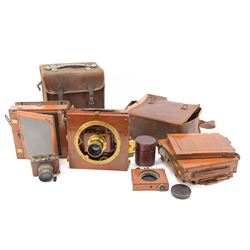 IVORY Morley & Cooper full plate mahogany camera, maker's plate one side reading 'Morley &...